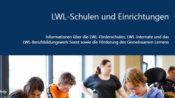 Das Bild zeigt das Cover der Broschüre "LWL-Schulen und Einrichtungen"