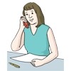 Hier sehen Sie eine Frau, die telefoniert