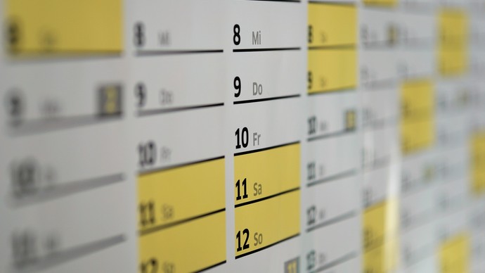 Bild zeigt einen Kalender.