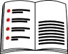 Hier sehen Sie ein Buch mit Aufzählung