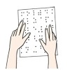 Hier sehen Sie ein Blatt mit Blindenschrift